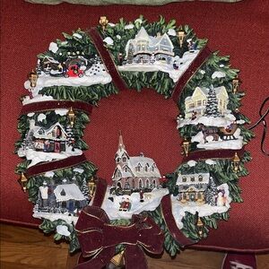 Thomas Kinkade 2005 Village Wreath
